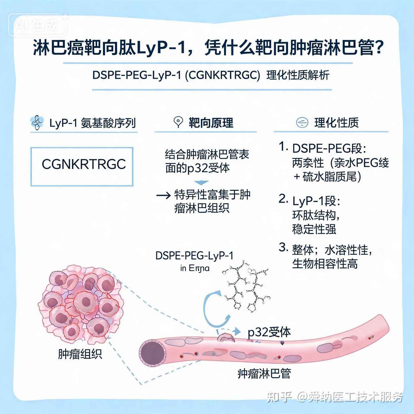 淋巴癌靶向肽LyP-1，凭什么靶向肿瘤淋巴管？ 关于DSPE-PEG-LyP-1(CGNKRTRGC) 理化性质解析
